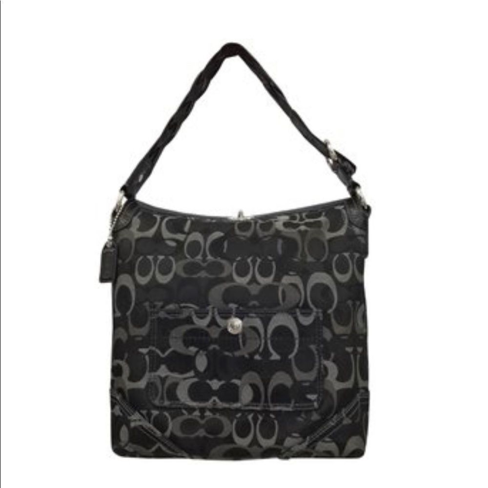 COACH SIGNATURE CANVAS BLACK CHELSEA HOBO